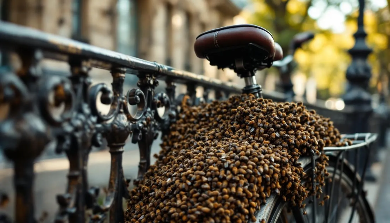 Près du Louvre, 15 000 abeilles ont colonisé un vélo en trente minutes