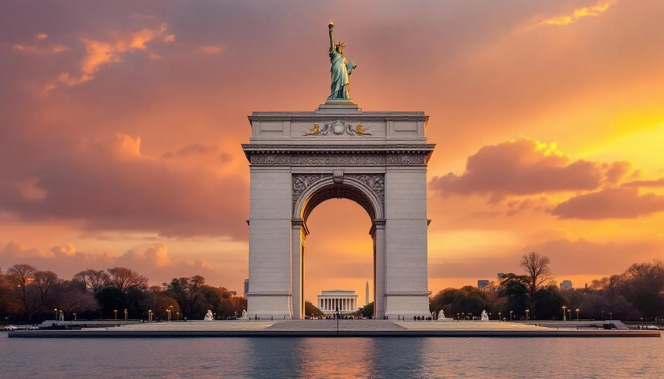 250 pieds, aigles dorés et procès de vétérans : l' »Arc de Trump » passe devant le jury aujourd&rsquo;hui