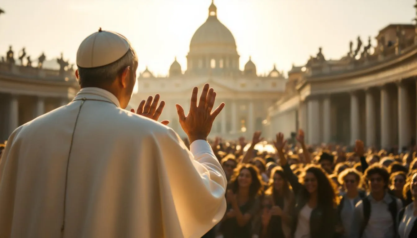 Au Vatican, des ados apprennent au pape le geste TikTok qui ne veut rien dire