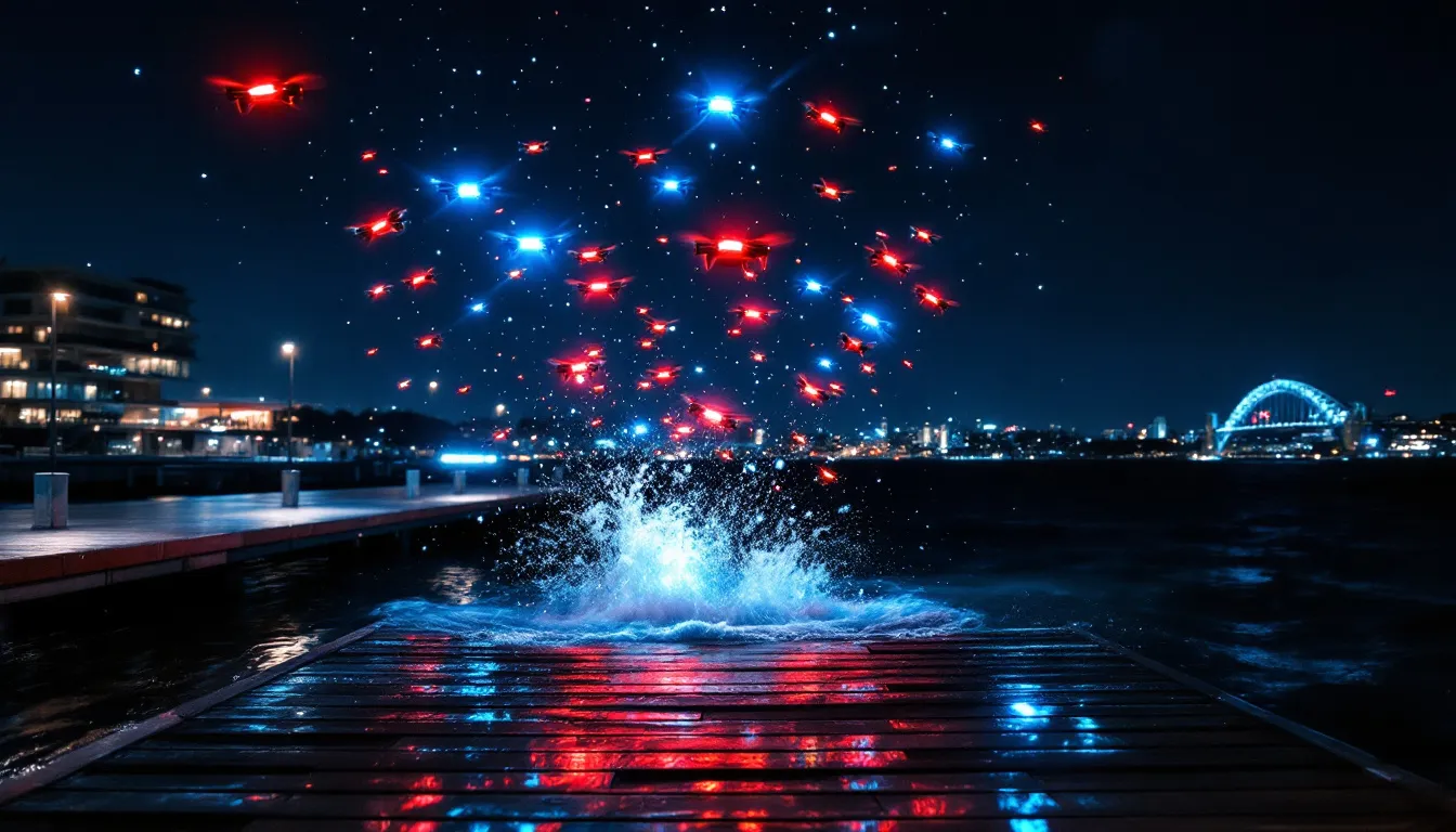 Le festival Vivid Sydney coupé court, 89 drones tombés dans le port