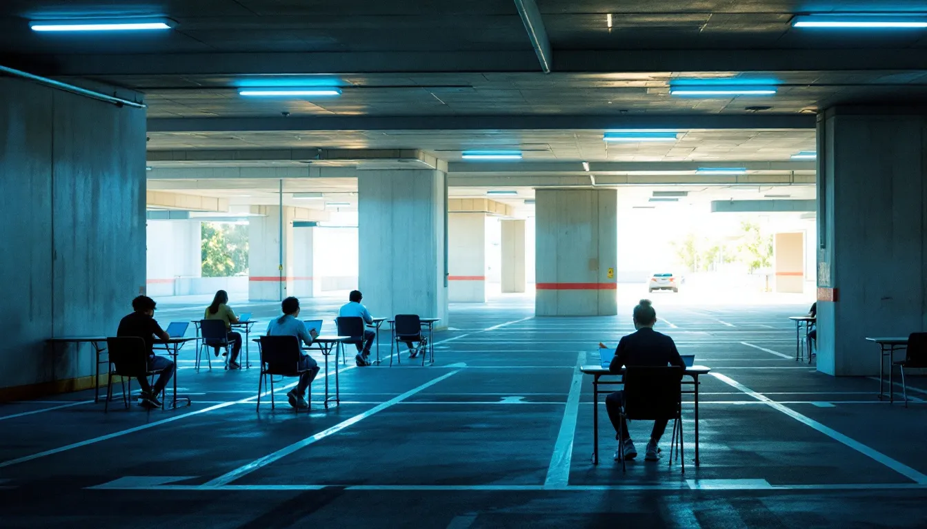 Le bac de français déménage au parking pour fuir la canicule